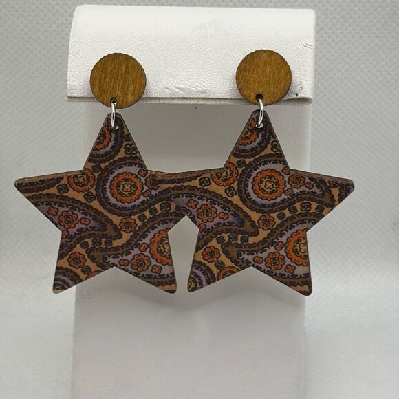 No Brand Jewelry - Brand New!! Wooden boho style star earrings